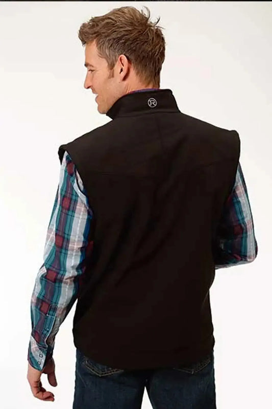 Roper 1321 Soft Shell Fleece Vest (Black) - Men's Vest