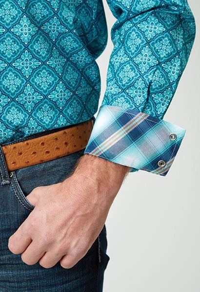 Roper 1937 Lake Medallion (Turquoise) - Men's Western Shirt