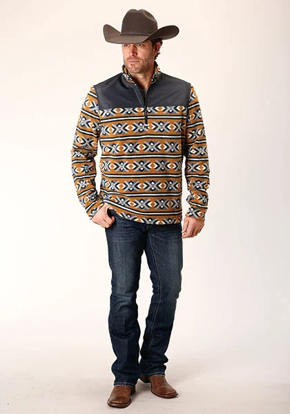 Roper 1815 Aztec (Orange) - Men's Fleece Pullover