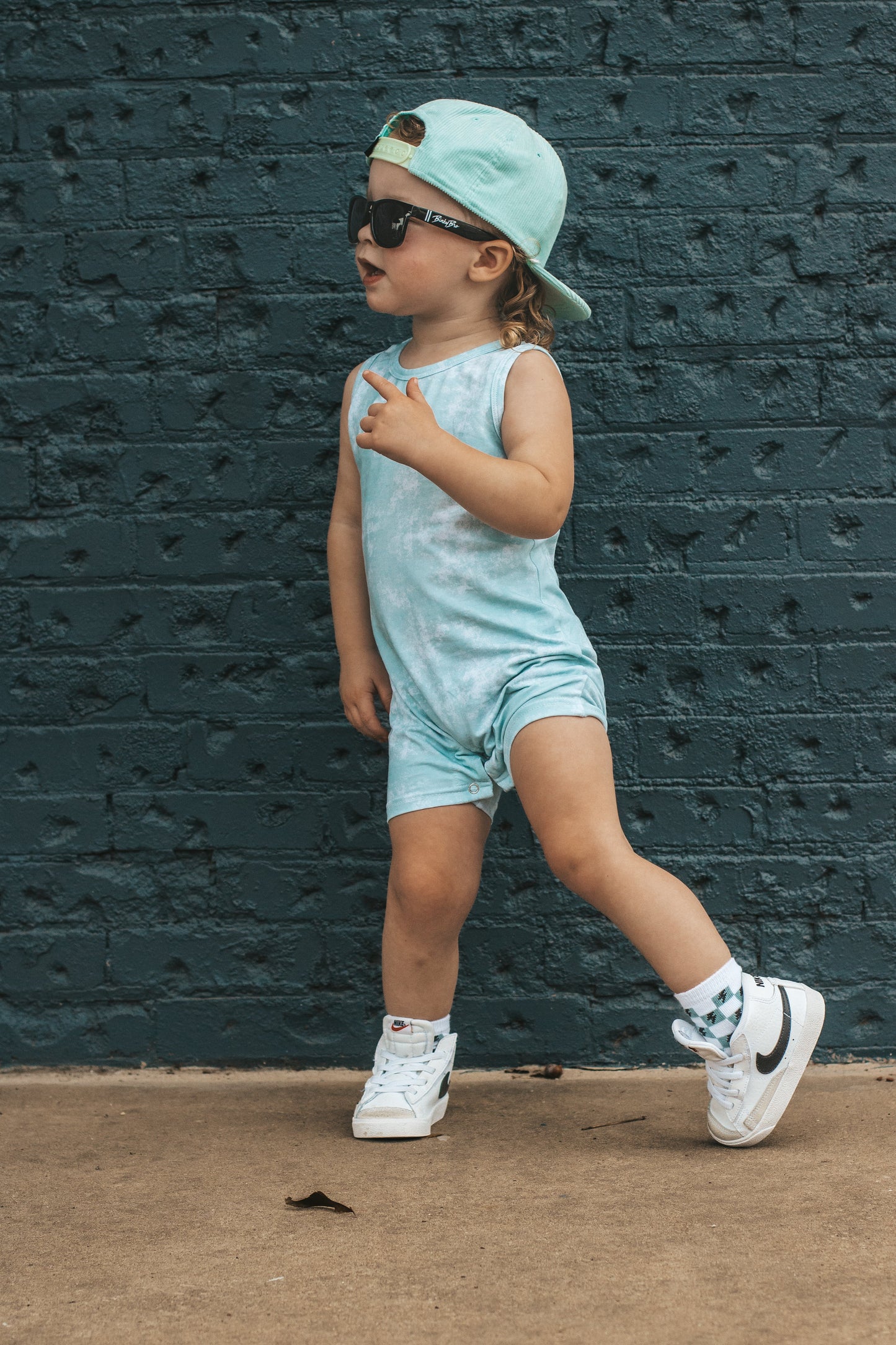Mint Tie Dye Tank Top Romper (FINAL SALE)
