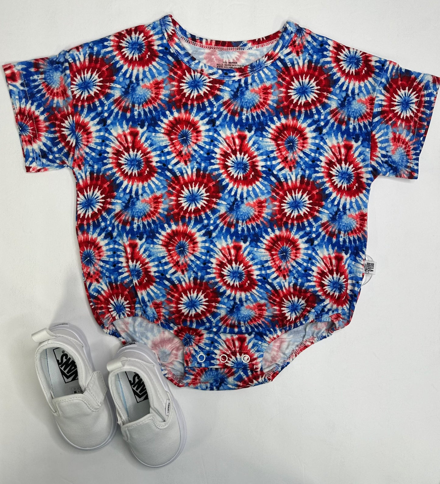 USA Tie Dye Oversized Bamboo Romper (FINAL SALE)