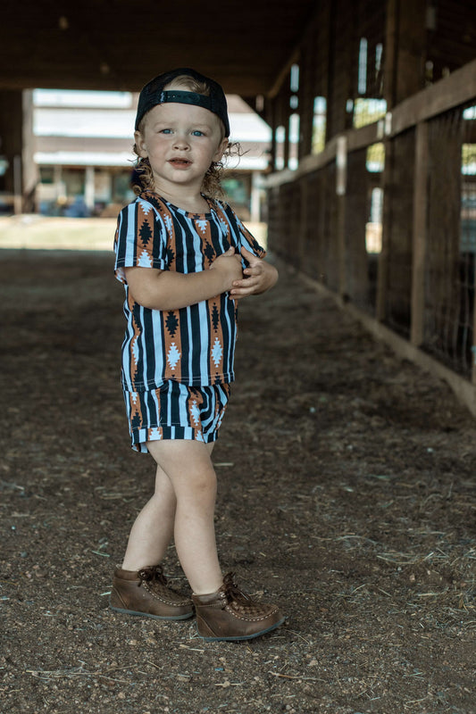 Brown Aztec Short Set (FINAL SALE)