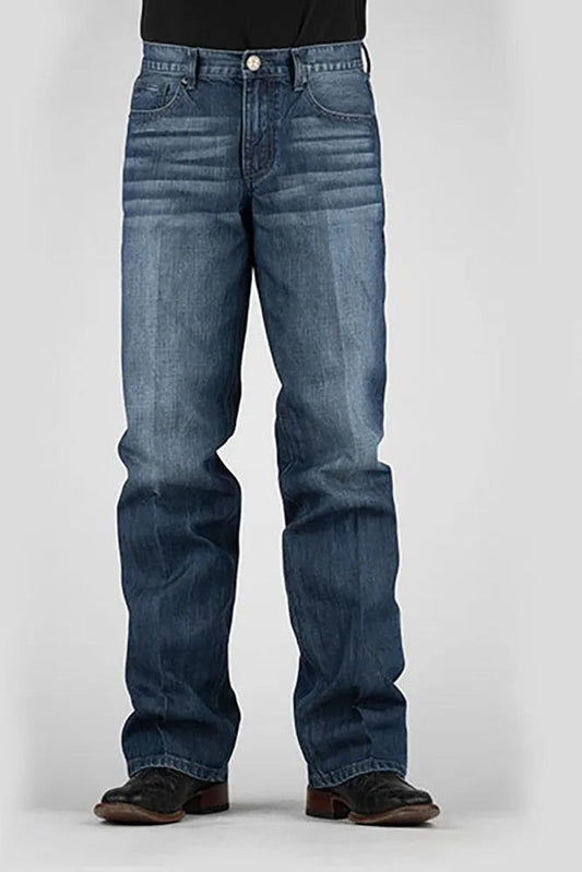 Tin Haul Regular Joe with Grey V Stitch (Dark Wash) - Men's Bootcut Jeans (Closeout)