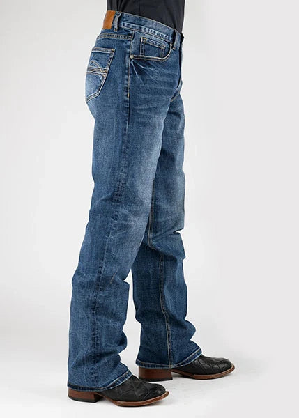 Tin Haul 421 Regular Joe Stretch Deco Pockets (Medium Wash) - Men's Bootcut Jeans