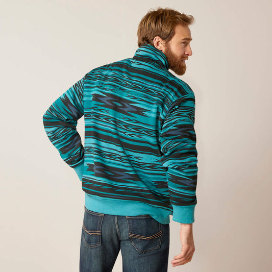 Cotton-Rich Mockneck Sweatshirt-BISCAY BLUE HEATHER