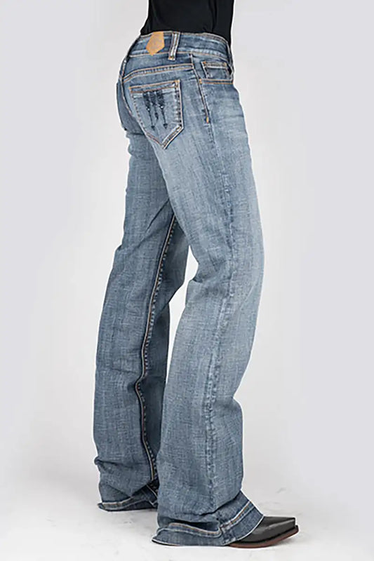Tin Haul 460 Ella Fit Embroidered Pocket ( Denim Light Wash ) - Women's Jeans