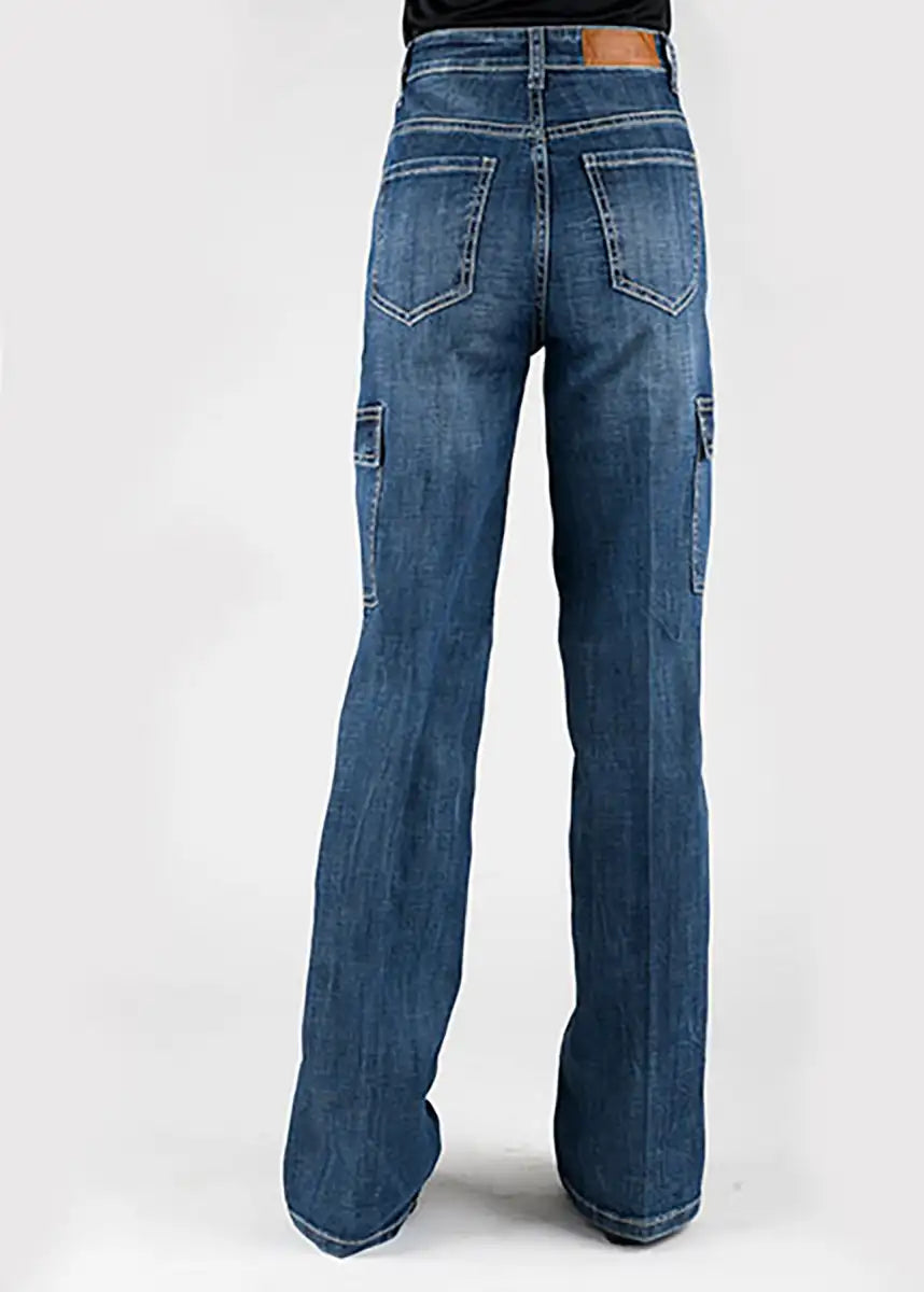 Tin Haul 870 Claire Cargo Wide Leg ( Denim Medium Wash )- Women's Jeans