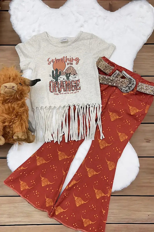 HIGHLAND COW PRINTED BOOTCUT PANTS