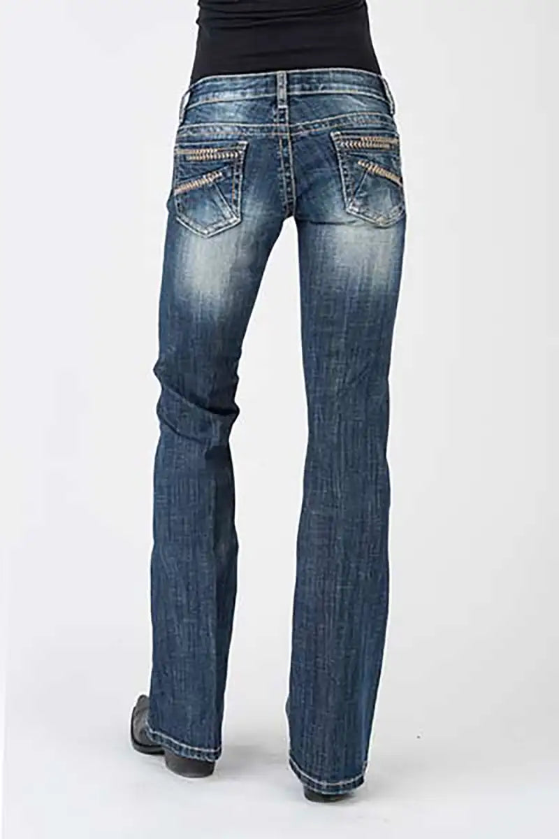Stetson 816 Classic Boot Cut Blasted (Denim Dark Wash) - Women's Jeans