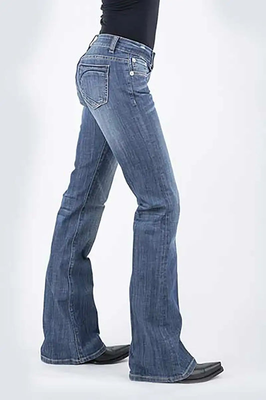 Stetson 816 Classic Boot Cut Half Circle Pocket ( Denim Light Wash )- Women's Jeans