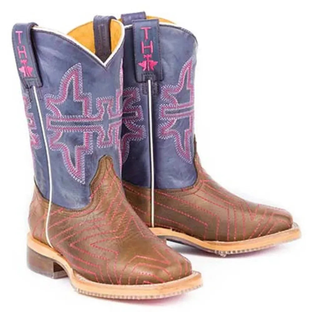 Tin Haul Starlight / Unicorn Sole (Purple) - Little Kids/Big Kids Leather Cowgirl Boots