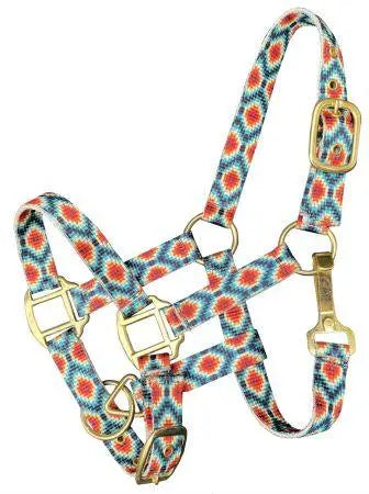 Premium nylon Aztec halter with brass hardware-Pony