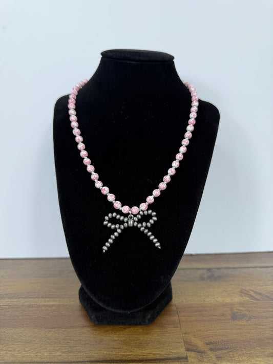 Toile Bow Necklace (2 colors)