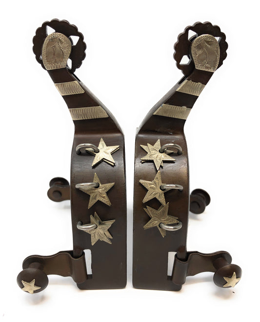 AJ Tack Ladies Antique Brown Star Charm Spurs