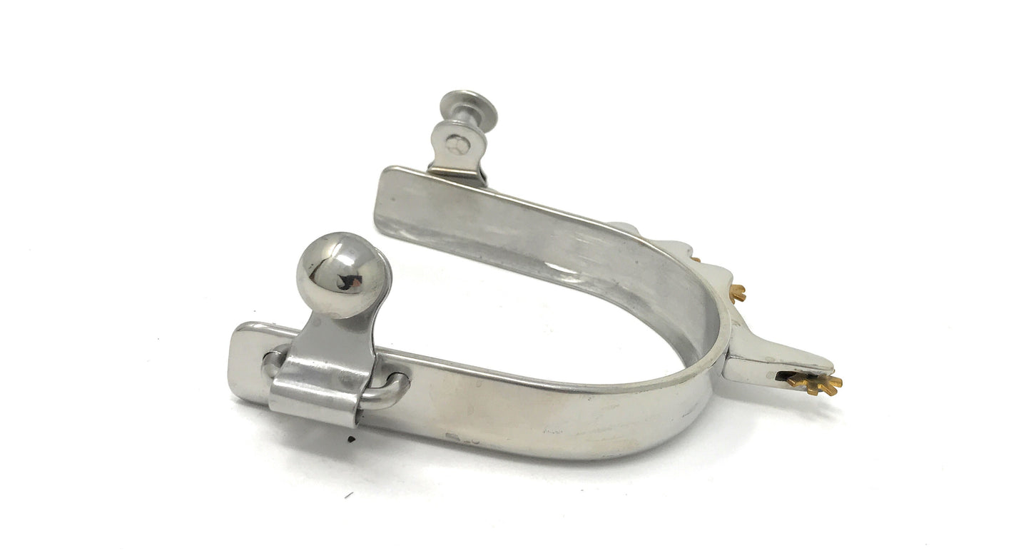 AJ Tack Ladies Stainless Steel Horizontal Rowels Bumper Spurs