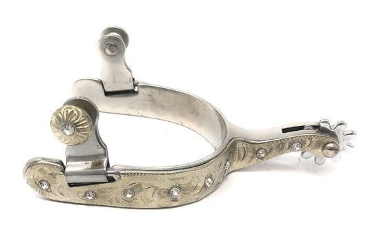 AJ Tack Ladies Stainless Steel Rhinestone Spurs