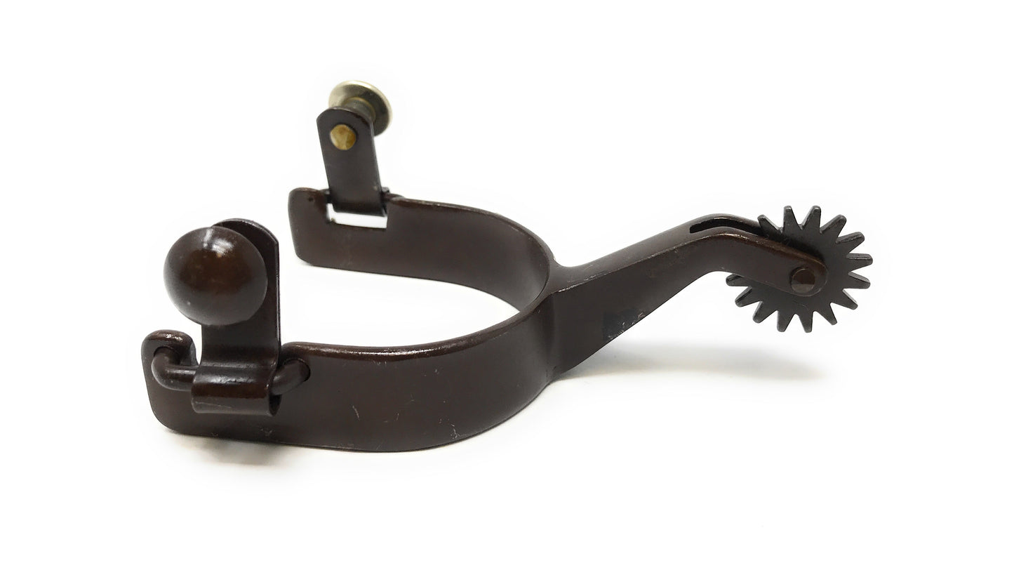 AJ Tack Youth Antique Brown Longhorn and Barbwire Spurs