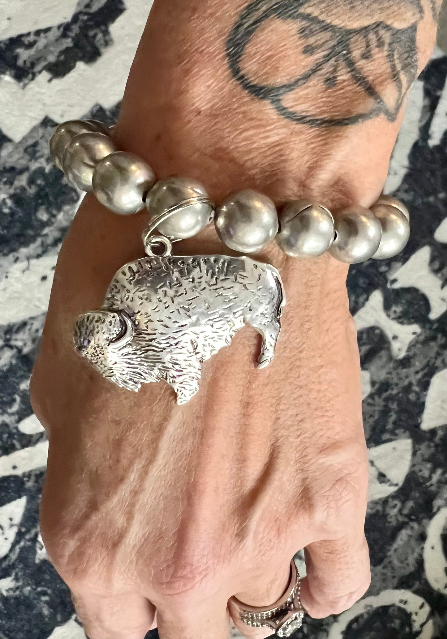 Faux Pearl Charm Bracelet