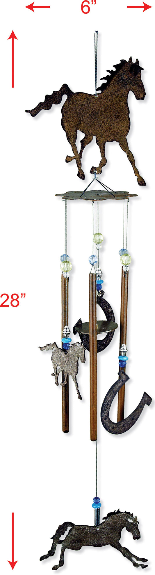 28" Galloping Cowboys Wind Chime Garden Decor - 80315