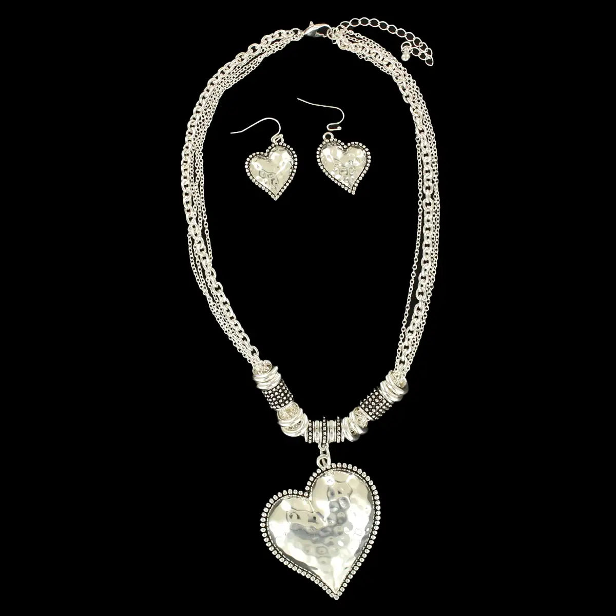 Prairie Heart - Women's Necklace and Earrings Set