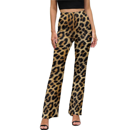 Baha Ranch Retro Pop Western Leopard Animal Print Flare Pants