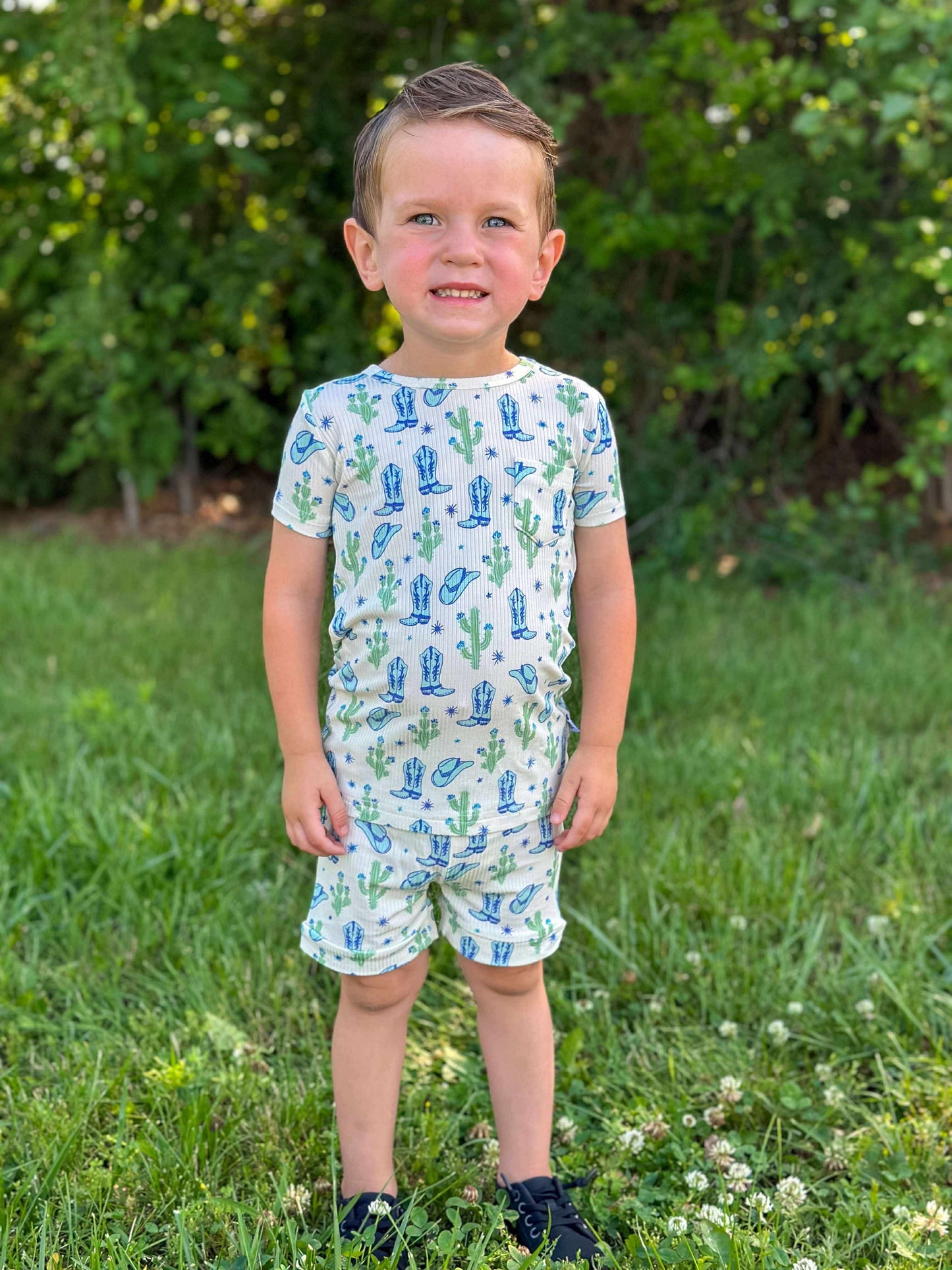 Wild West Cowboy Ribbed Bamboo Short Set