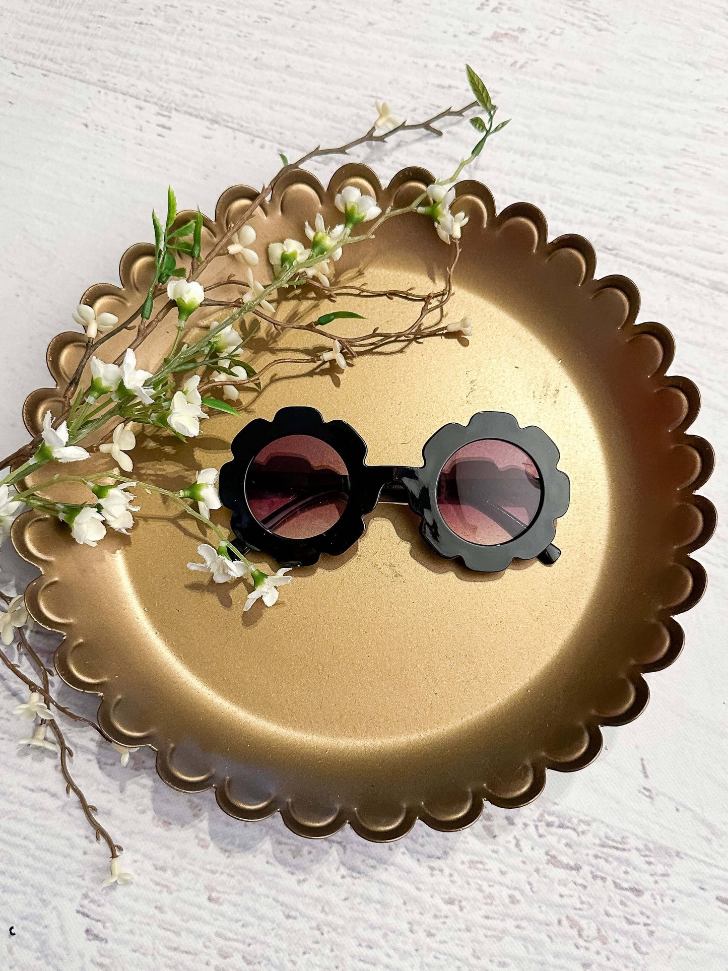Black Flower Sunglasses for Girls