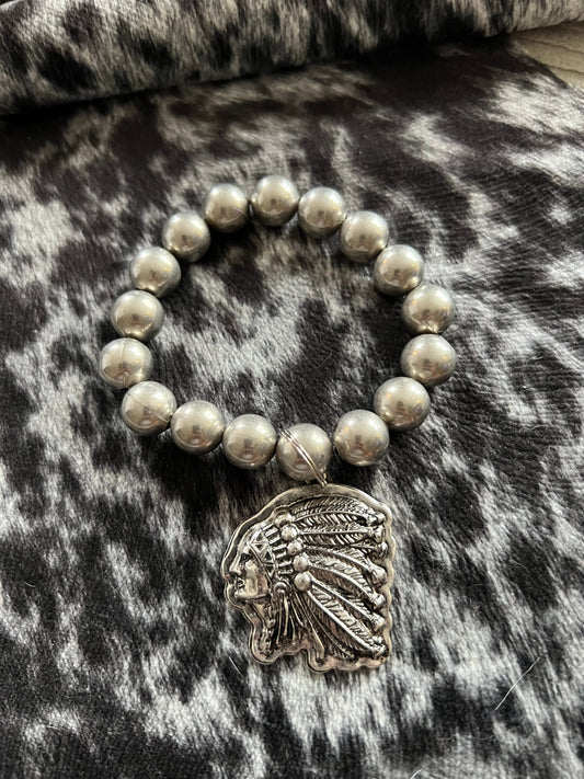 Faux Pearl Charm Bracelet
