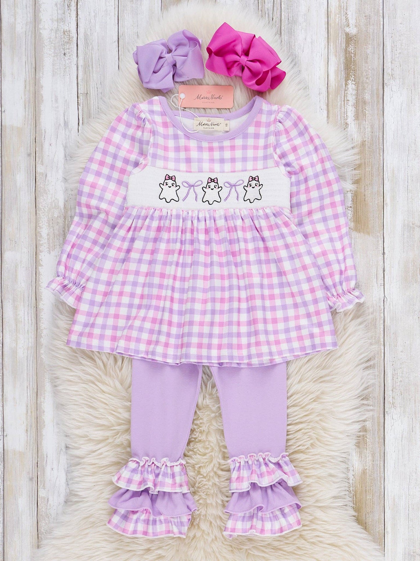 Ghostly Greetings Smocked Ruffle Outfit