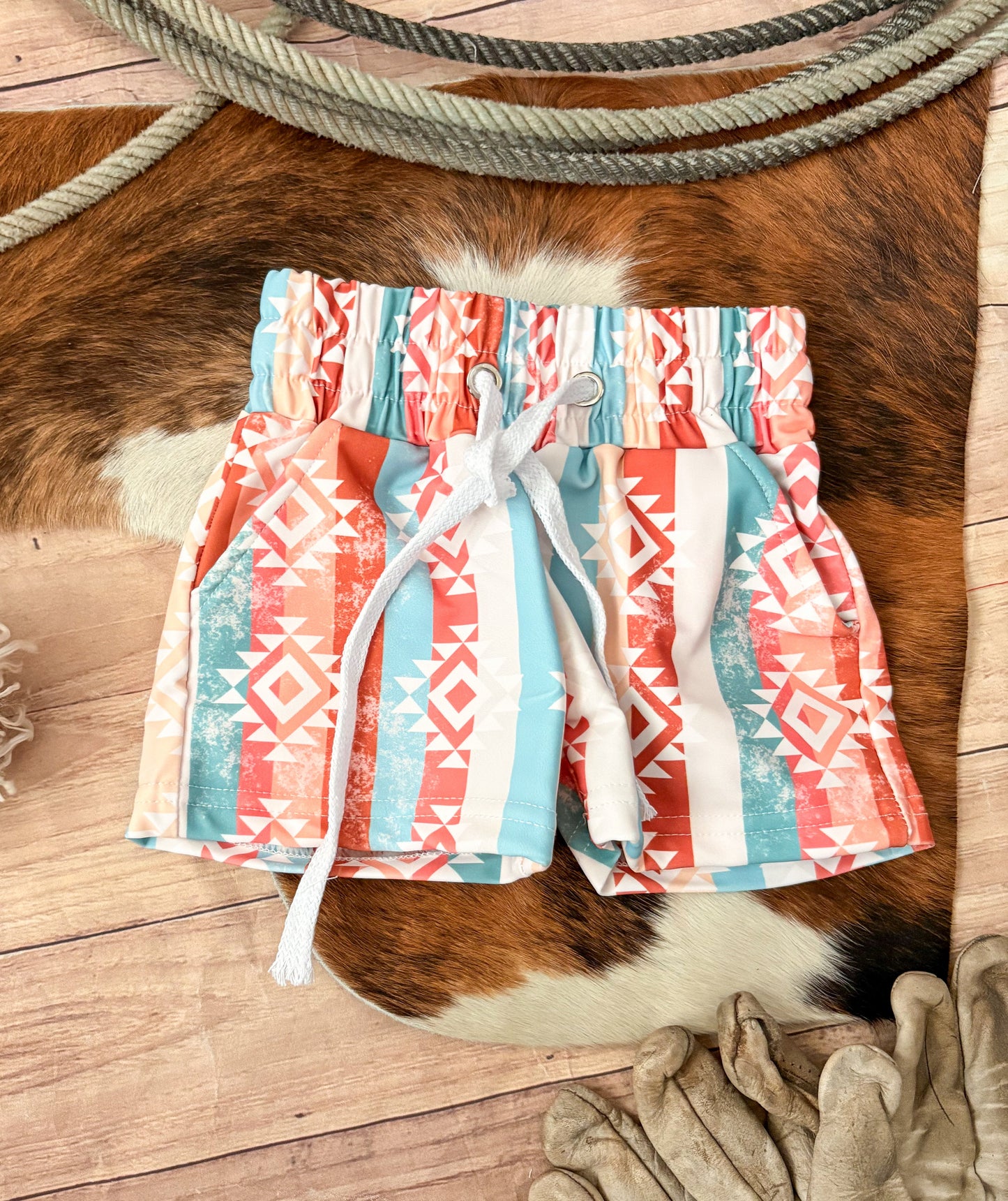 Pastel Aztec Swimming Trunks