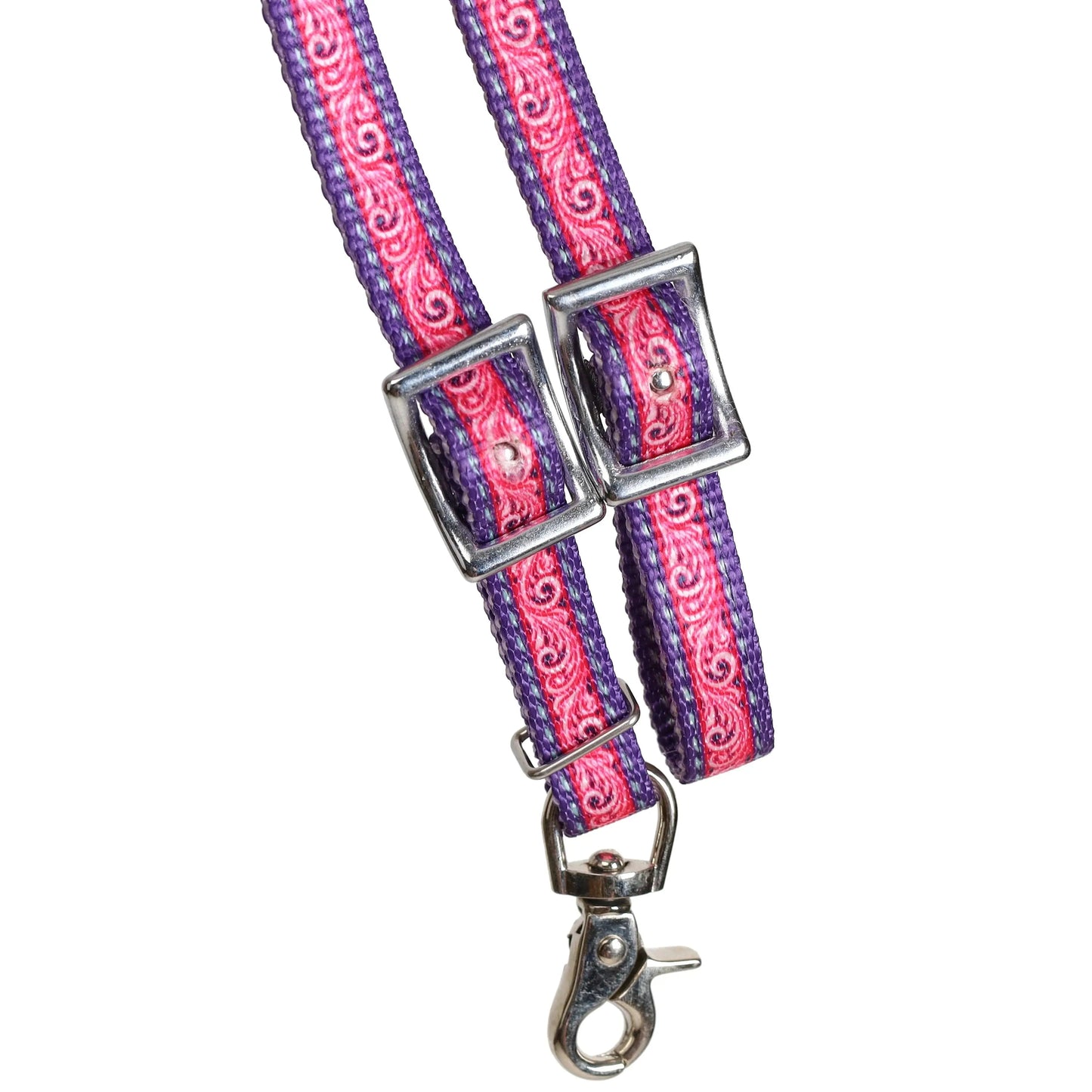 Pink & Purple Filigree Rolled Nylon Contest Reins