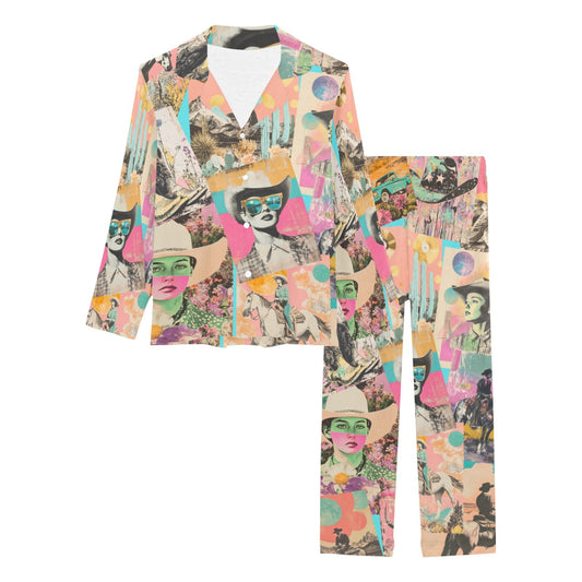 Baha Ranch Retro Pop Western Collage Pajama Set