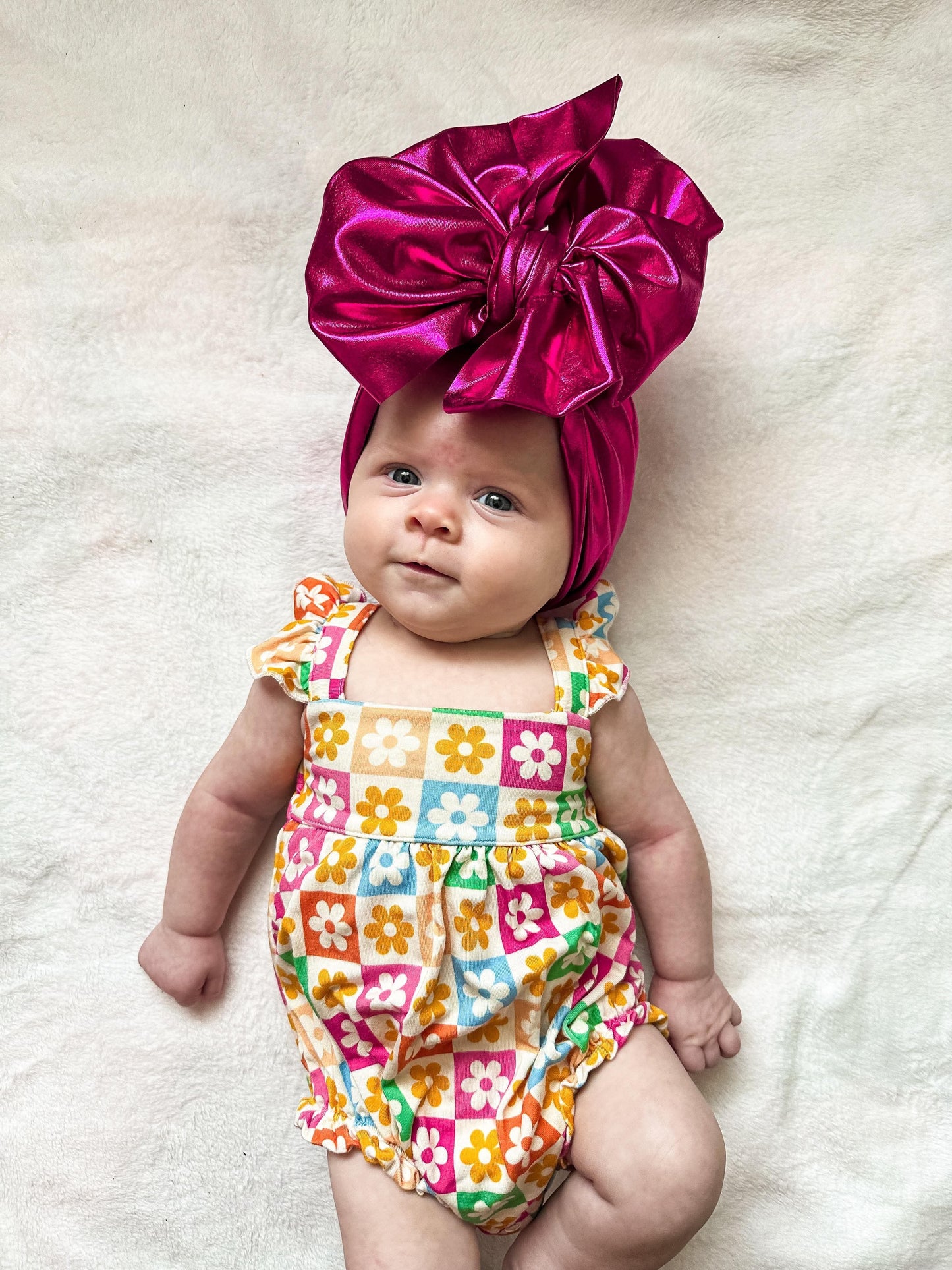 Checkered Floral Bamboo Romper (FINAL SALE)