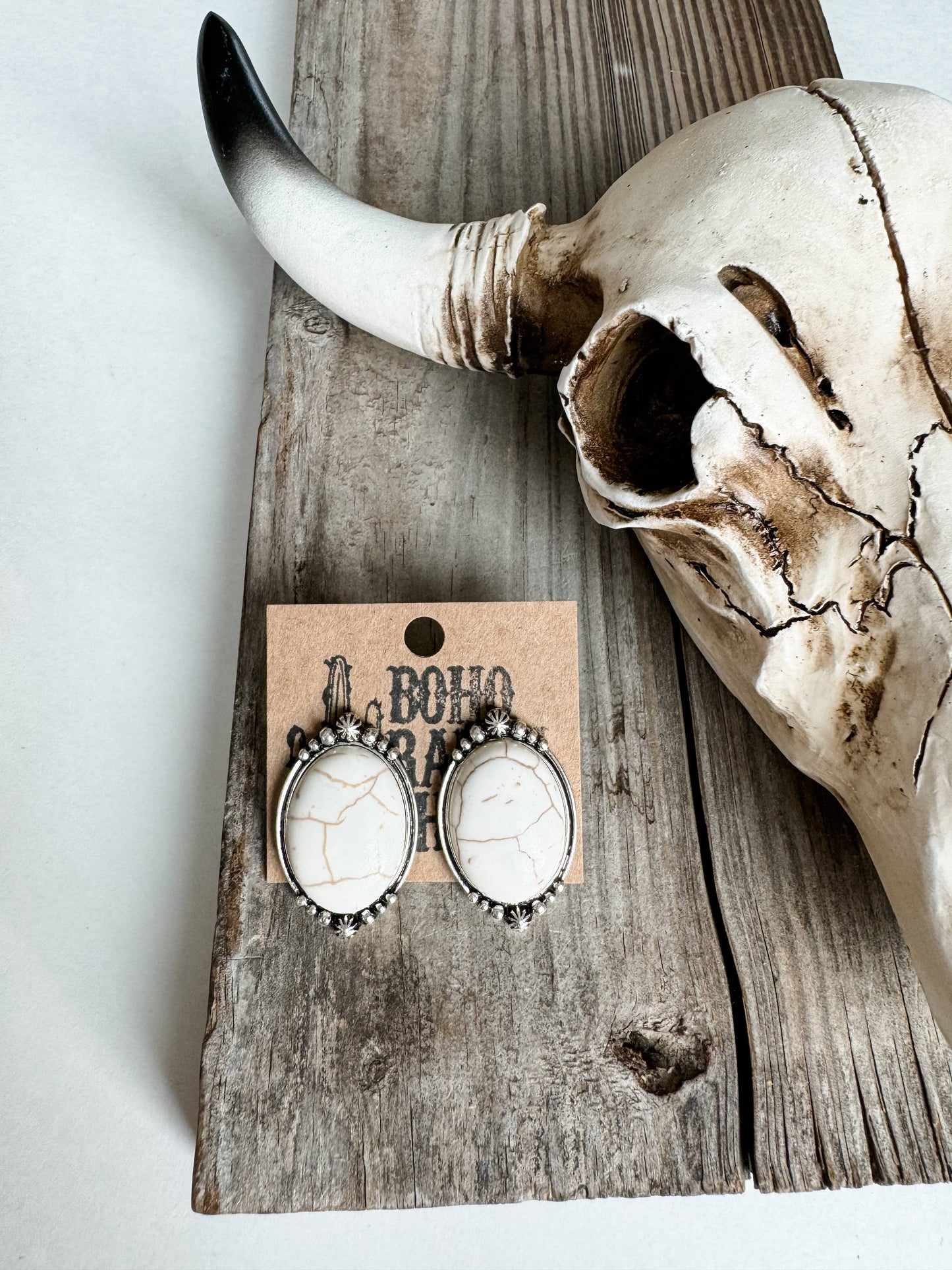 Western Oval Earrings Studs