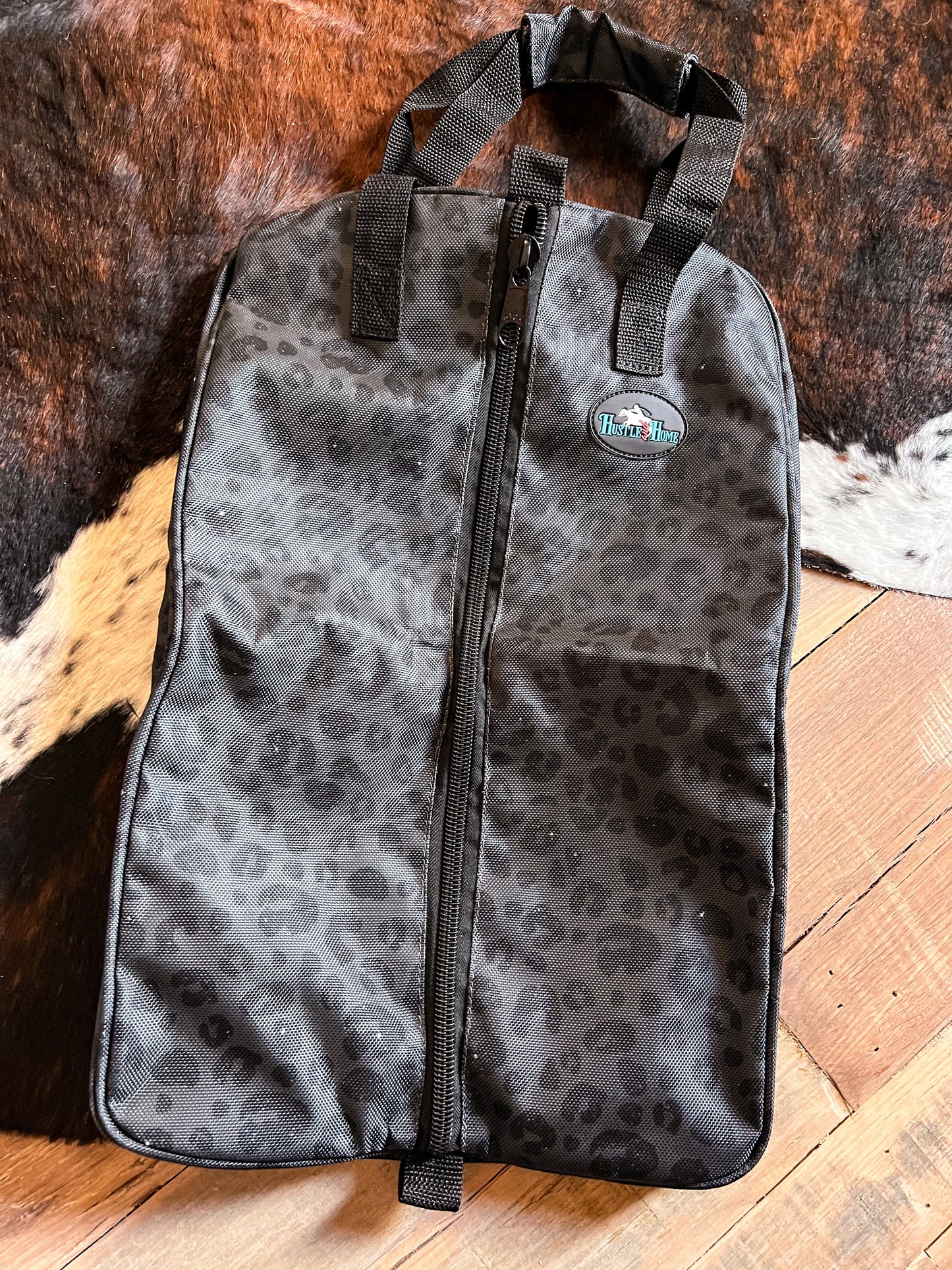 Black Leopard Luxury Tack Bag
