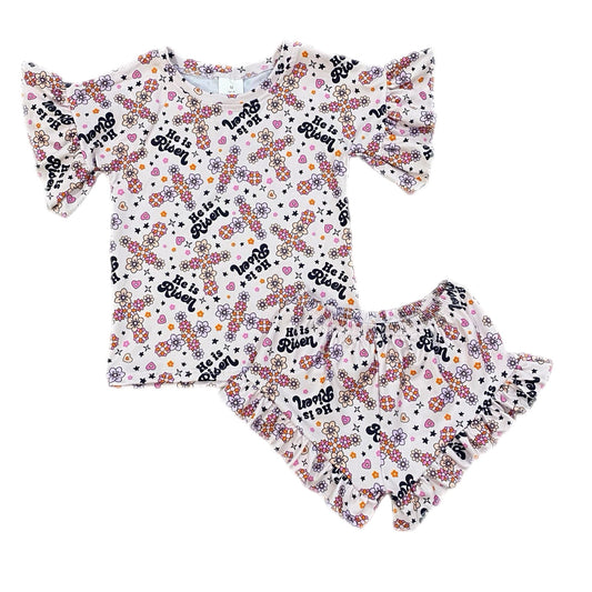 He is risen ruffle top set