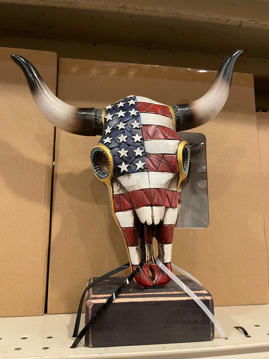 Americana US Cowskull Statue