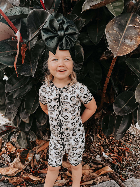 Daddy's Girl Ruffled Bamboo Shortie Romper