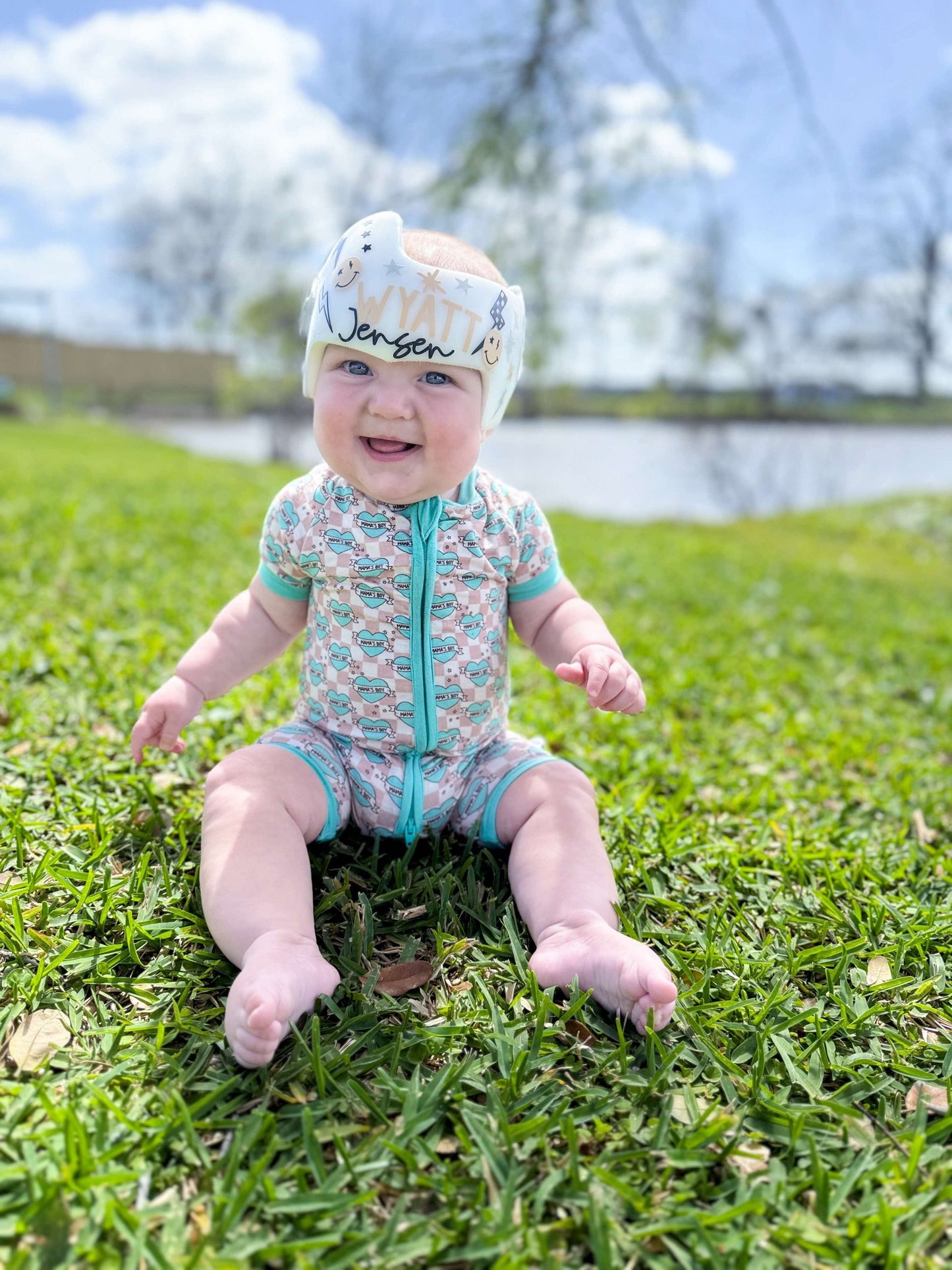 Checkered Mama's Boy Bamboo Shortie Romper (FINAL SALE)