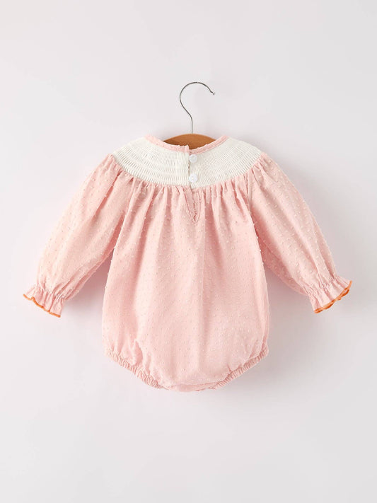 Fall Thanksgiving Turkey Pumpkin Smock Baby Romper