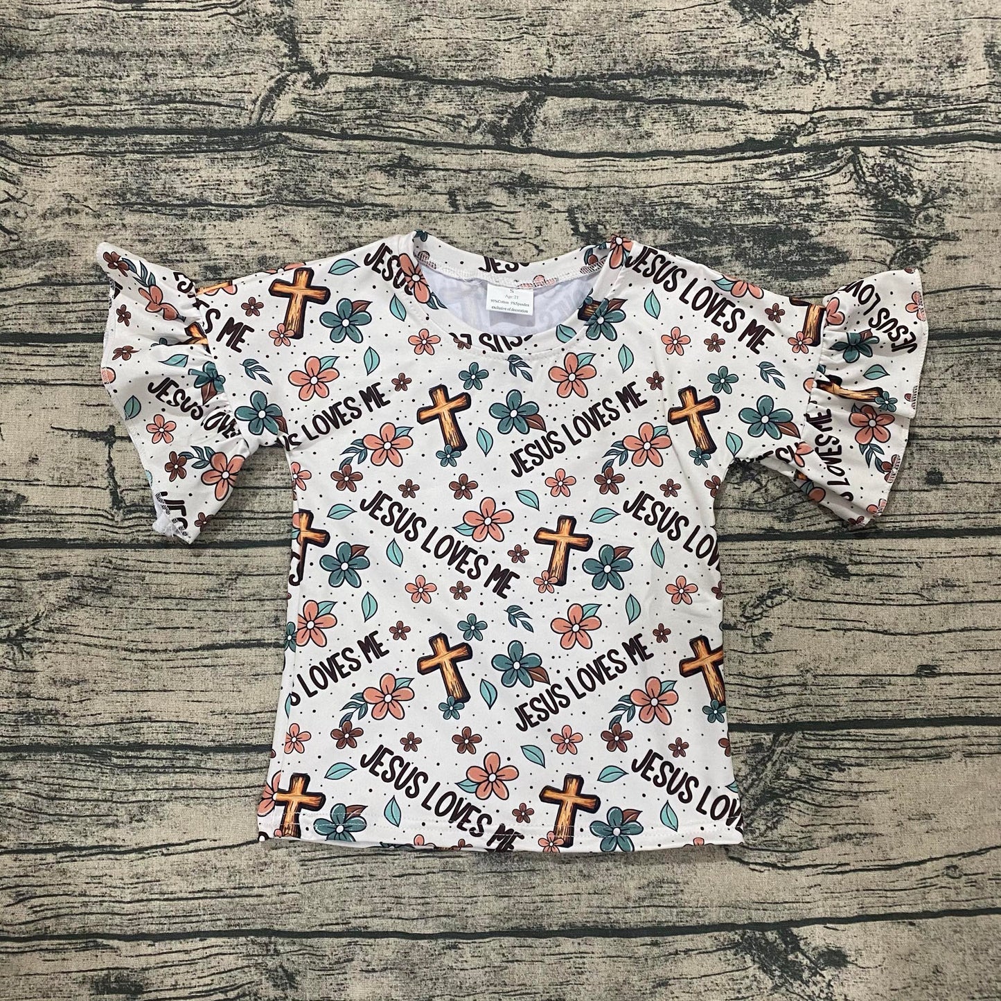 Jesus loves me ruffle tee