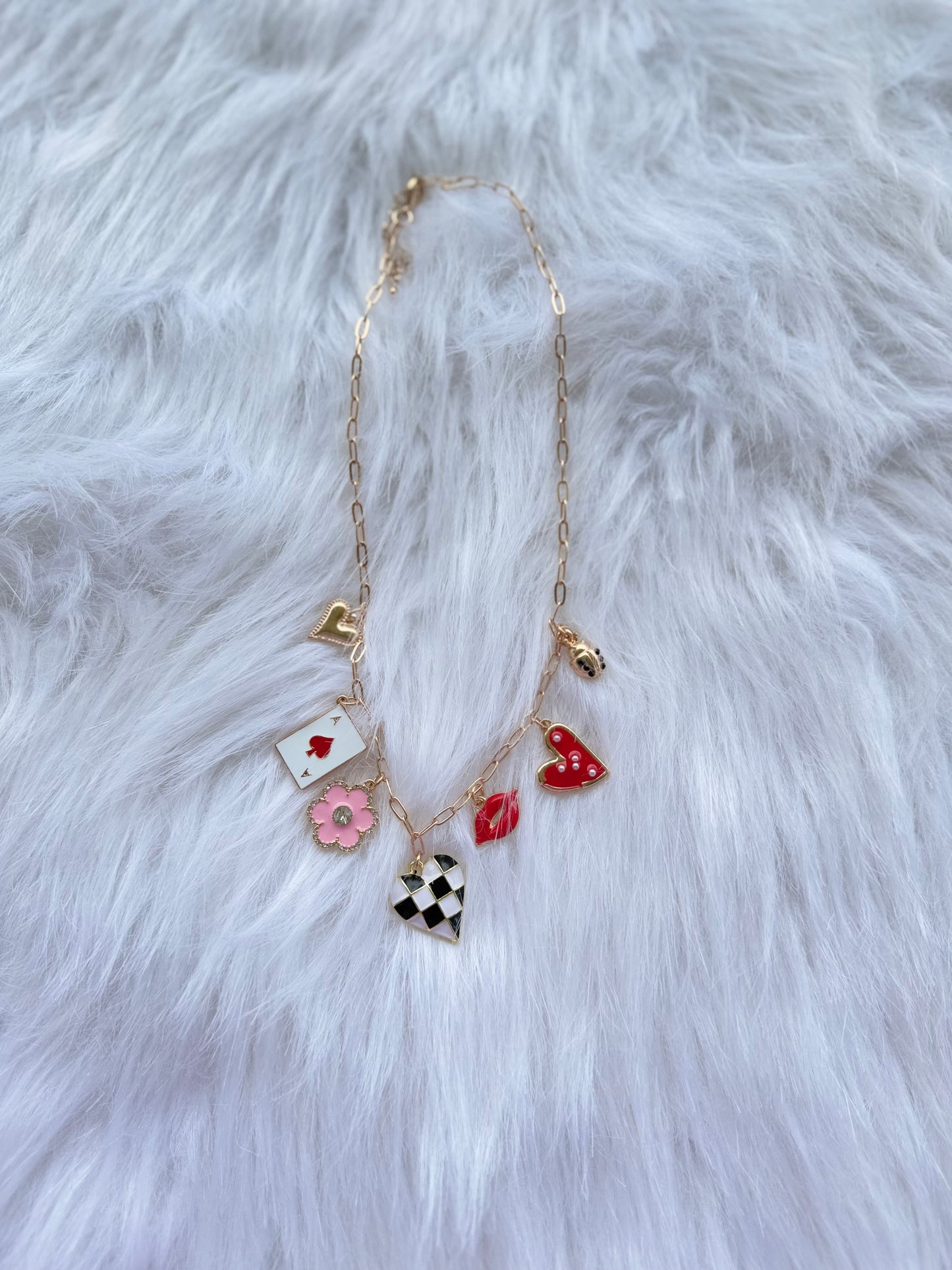 Flirty fortune charm necklace