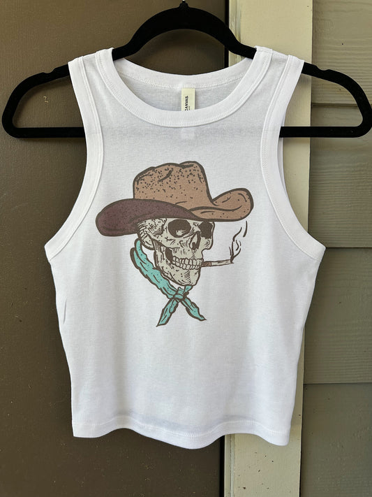 Cowboy Skeleton Cropped Tank