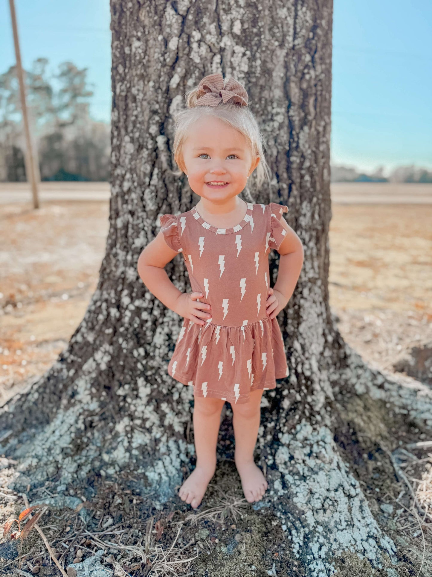 Rust Bolts Bamboo Skirted Romper (FINAL SALE)