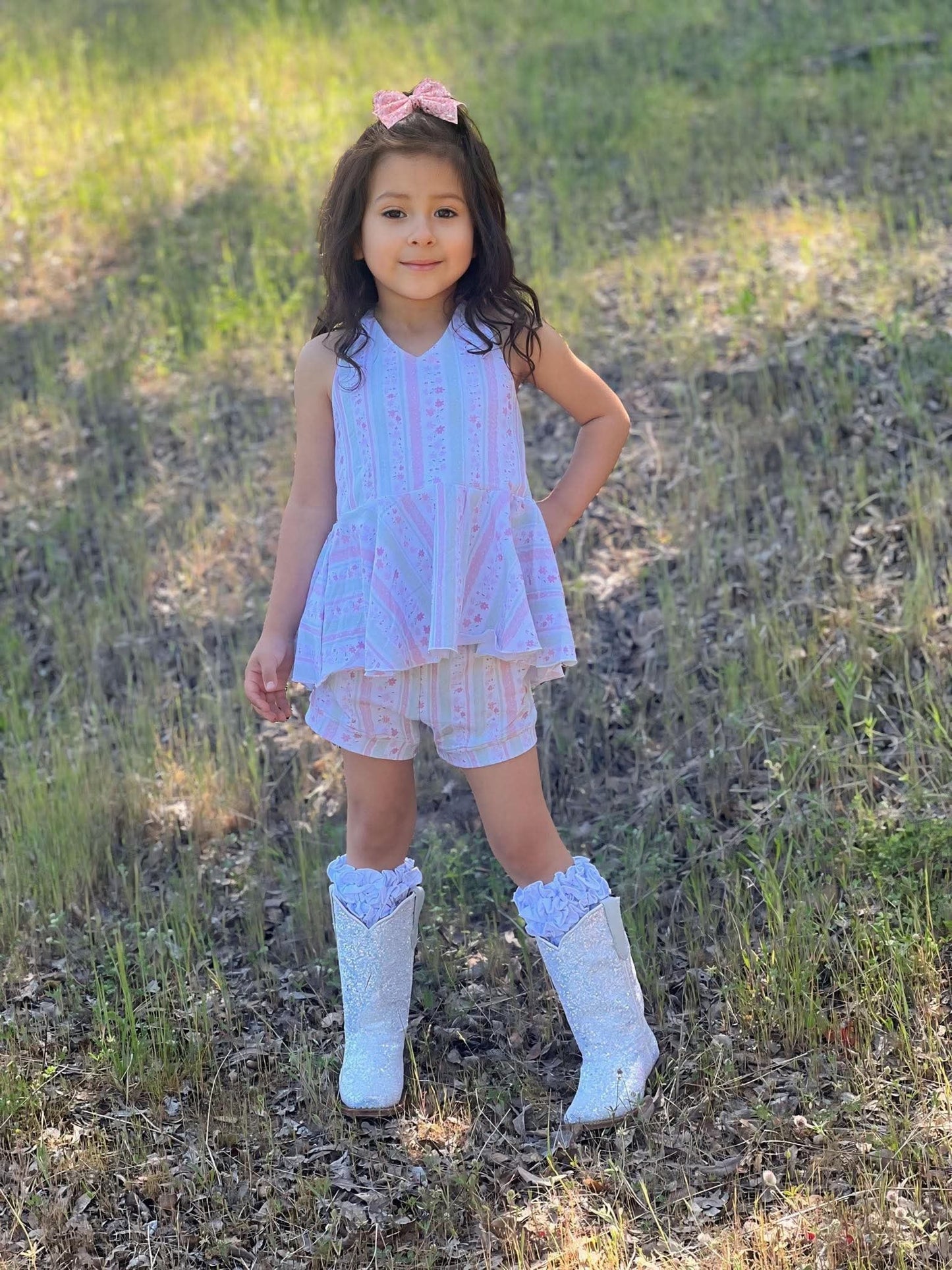 Pink Floral Peplum Set (FINAL SALE)