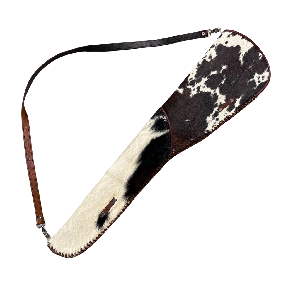 Mexican Leather Rifle Scabbard / Shotgun Sleeve - Patches