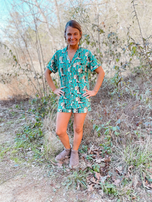 Western Womens Bamboo Button Up PJ Set (FINAL SALE)