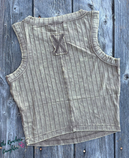 Cropped Vintage Golden Mocha Savannah Tank