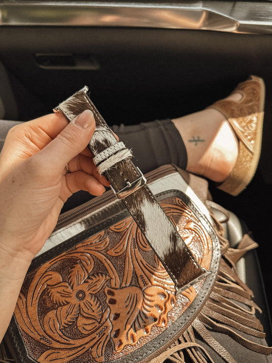 Cowhide Watch Band: Black