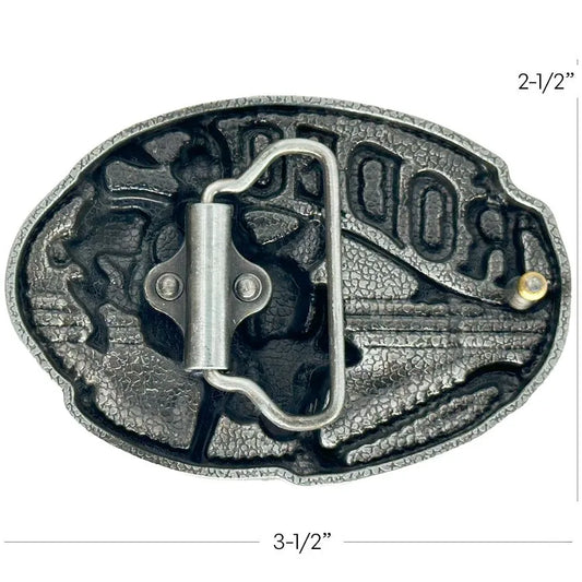 Blue & Red Rodeo Belt Buckle